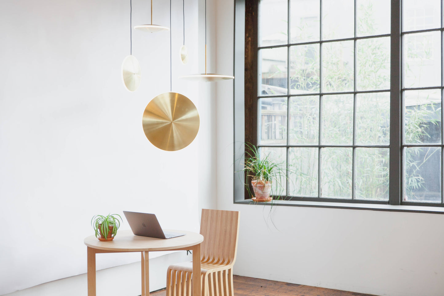 GRAYPANTS Chrona Brass Dish Pendant Lights (Horizontal)