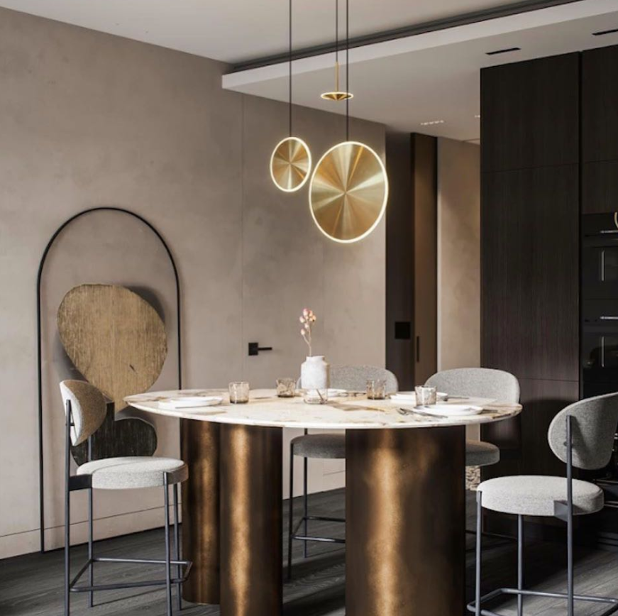 GRAYPANTS Chrona Brass Dish Pendant Lights (Vertical)