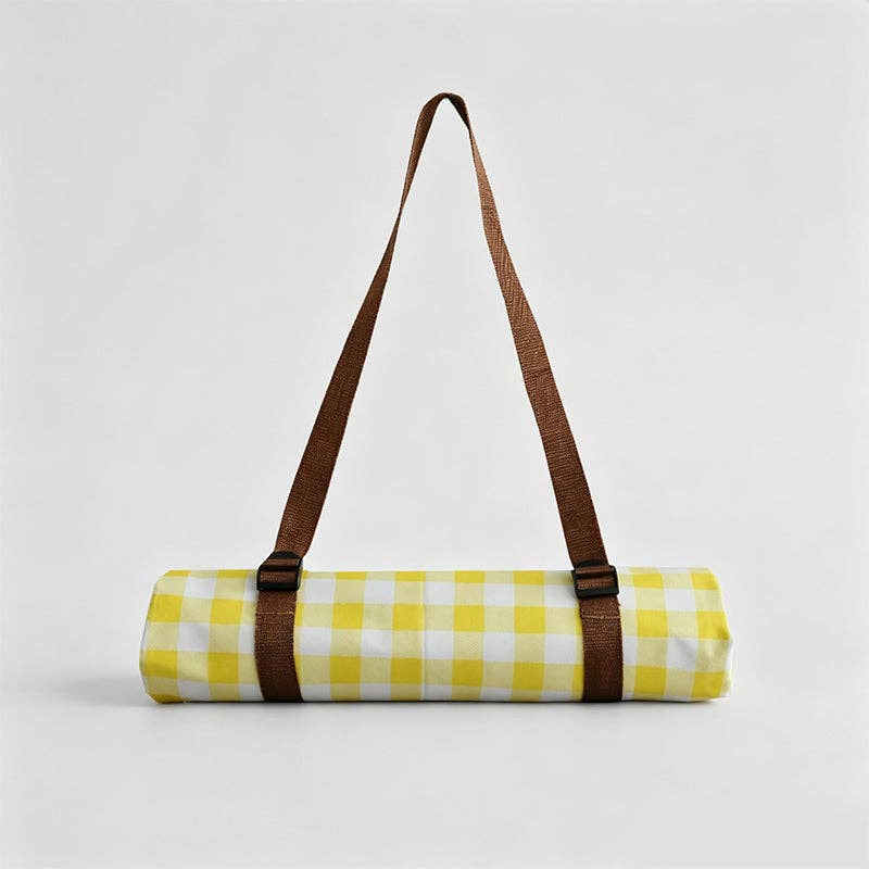 Portable PVC Plaid Pattern Outdoor Picnic Mat: Yellow / 140*200cm/One Size
