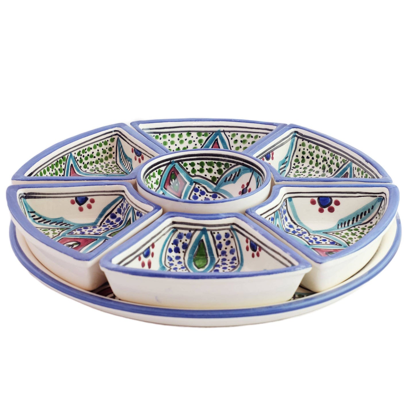 Amira Ceramic Tapas Chip & Dip Server, Platter