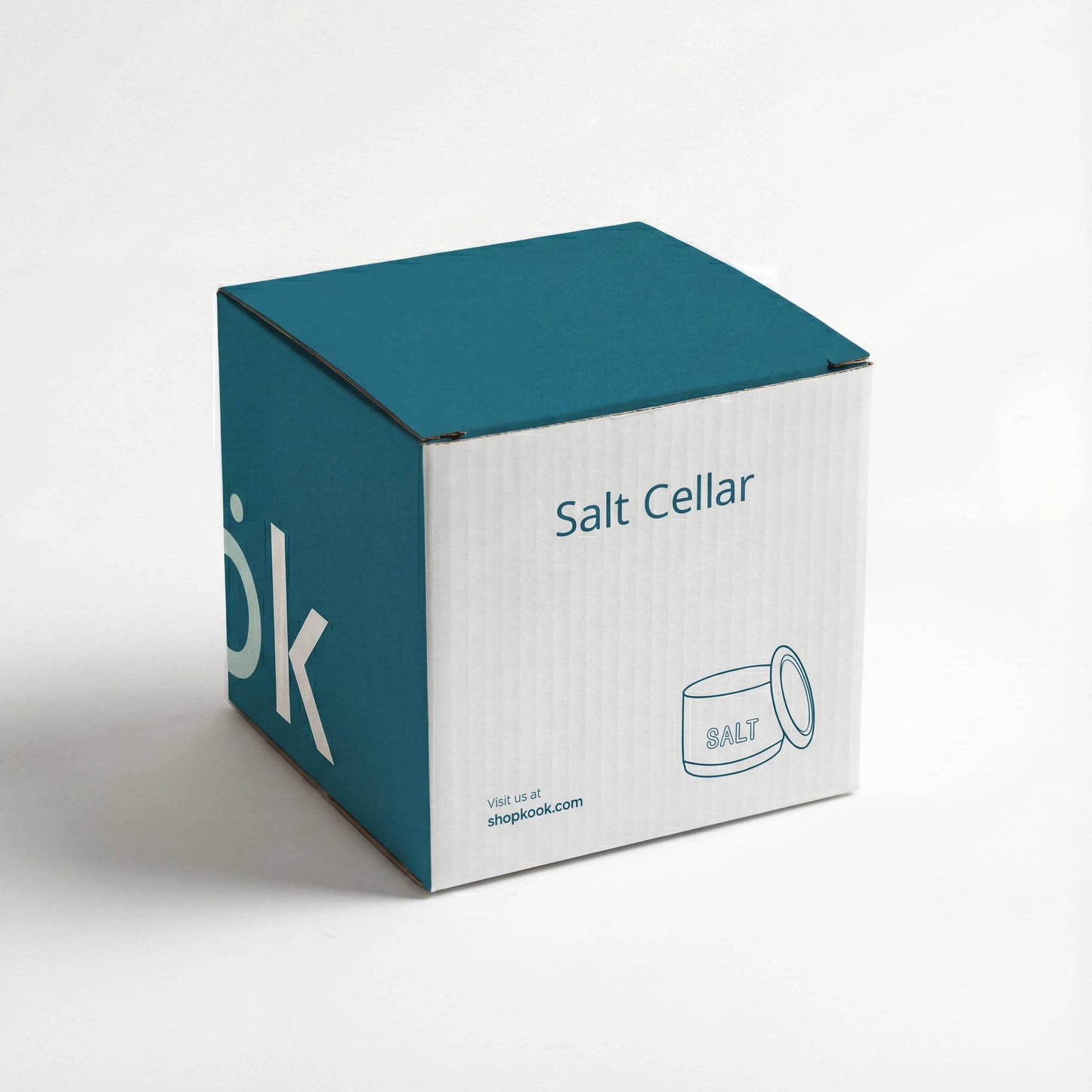 Kook Embossed Salt Cellar & Lid, Pressed Glass, 10 oz: Lime