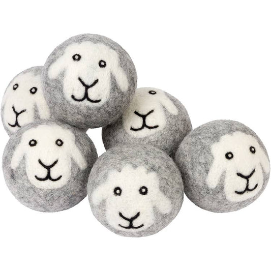 Hand-Felted Dryer Balls, Smiling Sheep