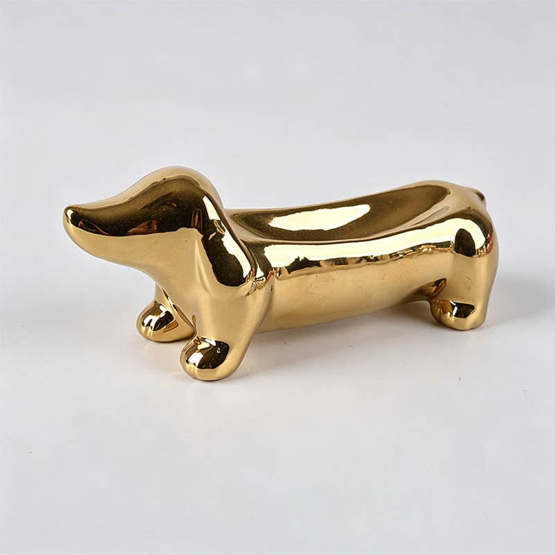 Dachshund‑Shaped Ceramic Tray