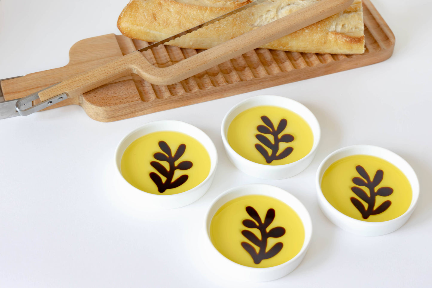 Olive Oil and Balsamic Vinegar Set of 4 Dipping Plates