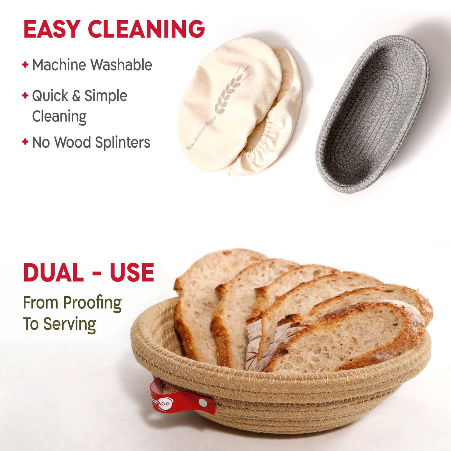 KneadAce Sourdough Kit, 24oz Jar, 2x Bannetons, Bread Lame