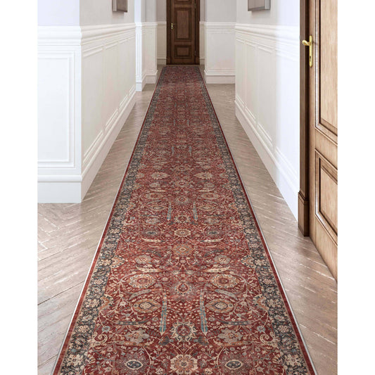 Custom Size Runner Liana Vintage Oriental Red Choose Length