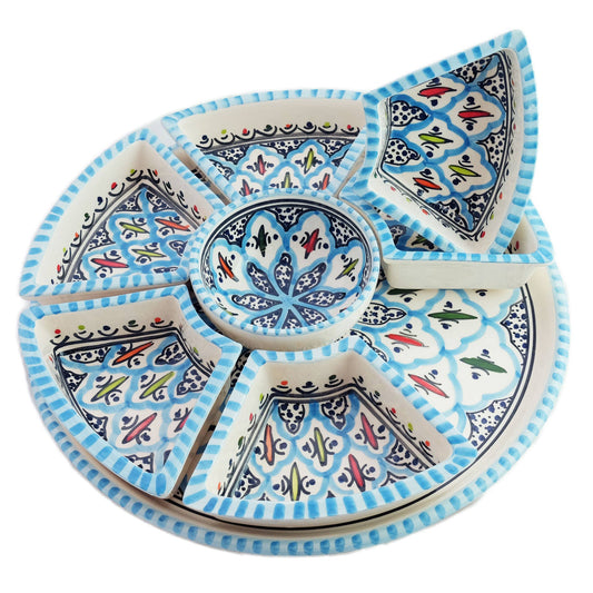 Rosette Tapas Chip & Dip Taco Ceramic Server, Platter