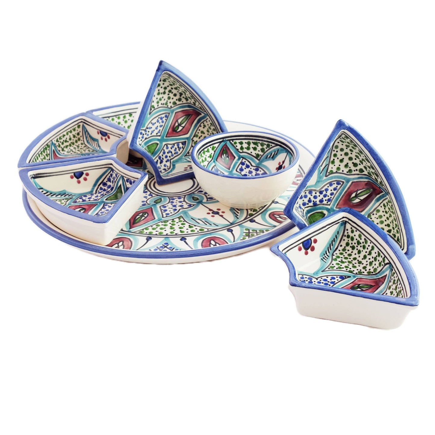 Amira Ceramic Tapas Chip & Dip Server, Platter