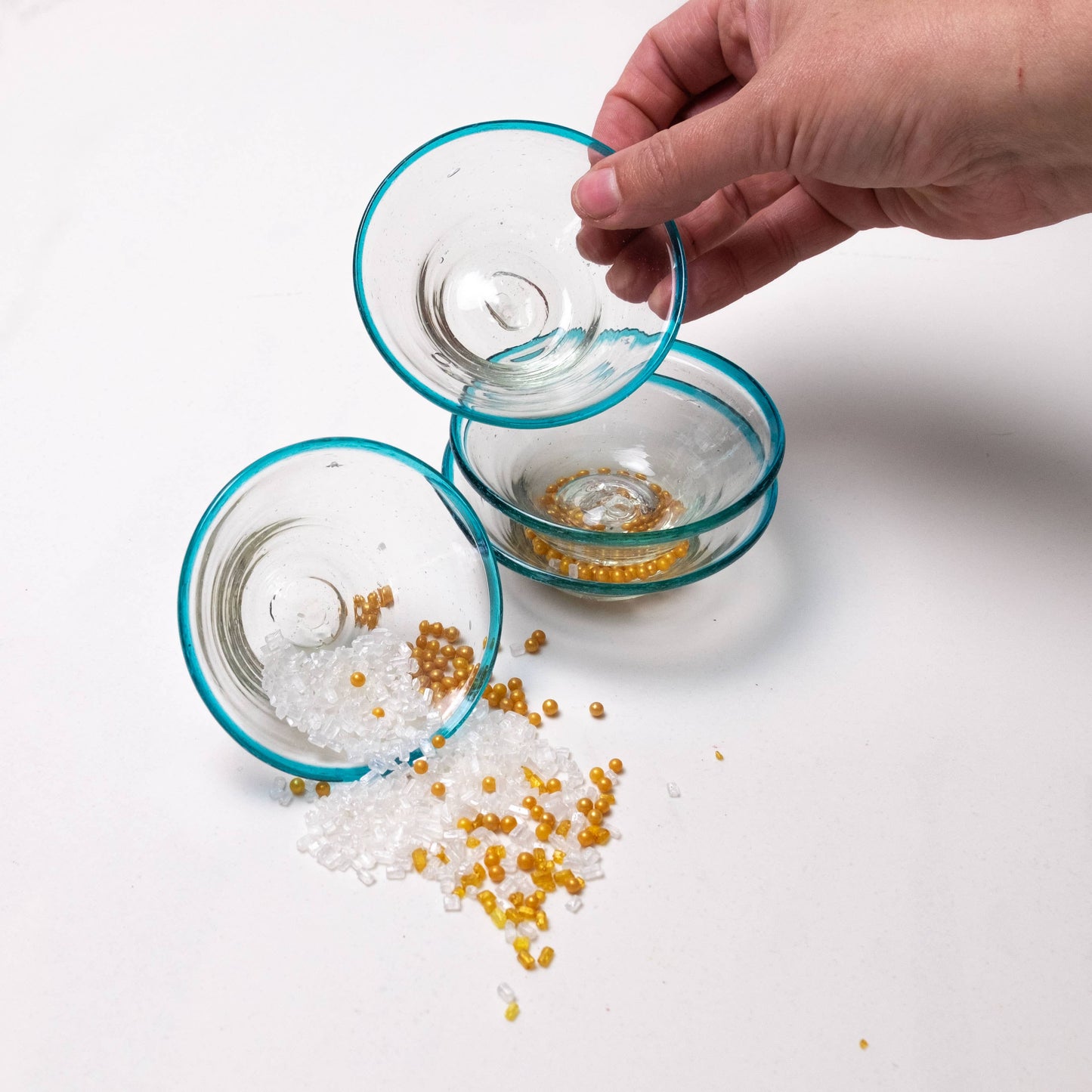 Aqua Rim Tiny Bowl, Spice Bowl, Pinch Bowl