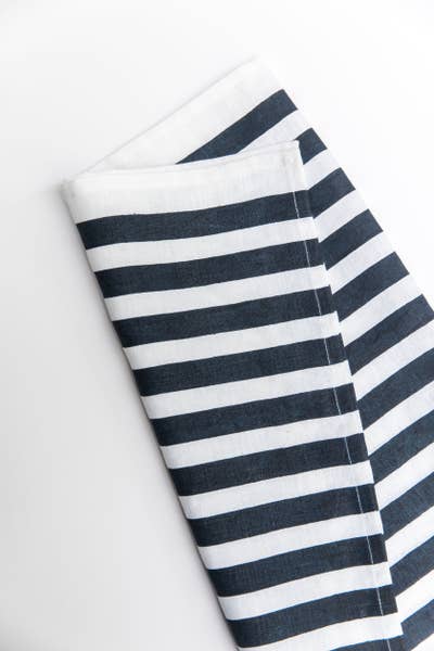 Tea Towel, Navy Stripe