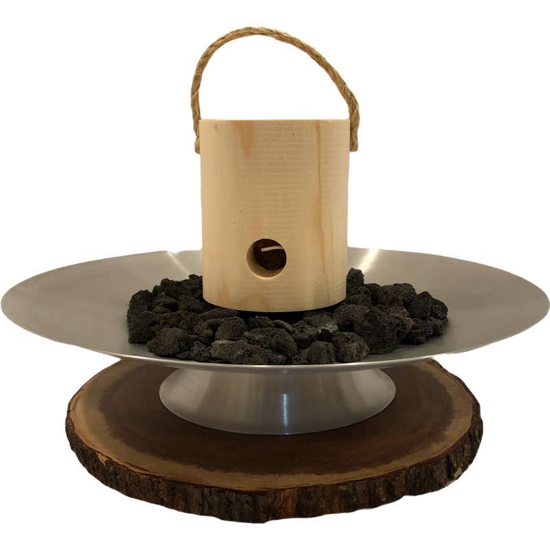 OneLogFire Table Top Fire Pit with Black or Blue rocks