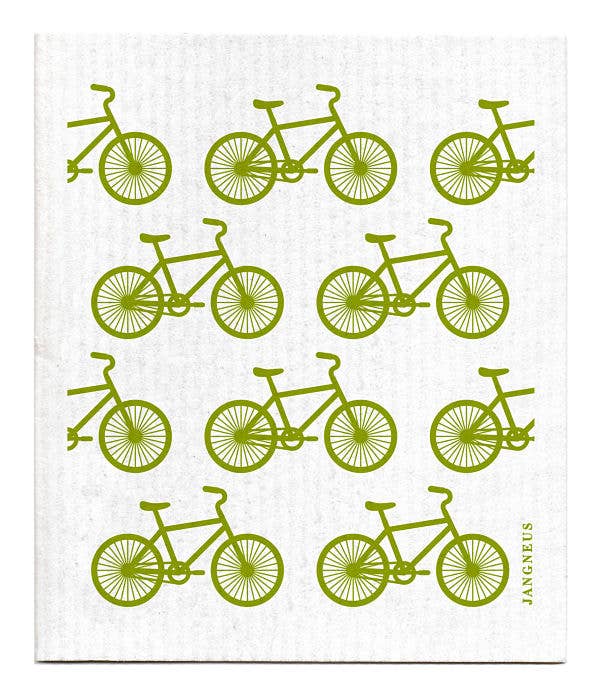 Swedish Dishcloth - Bikes - Green
