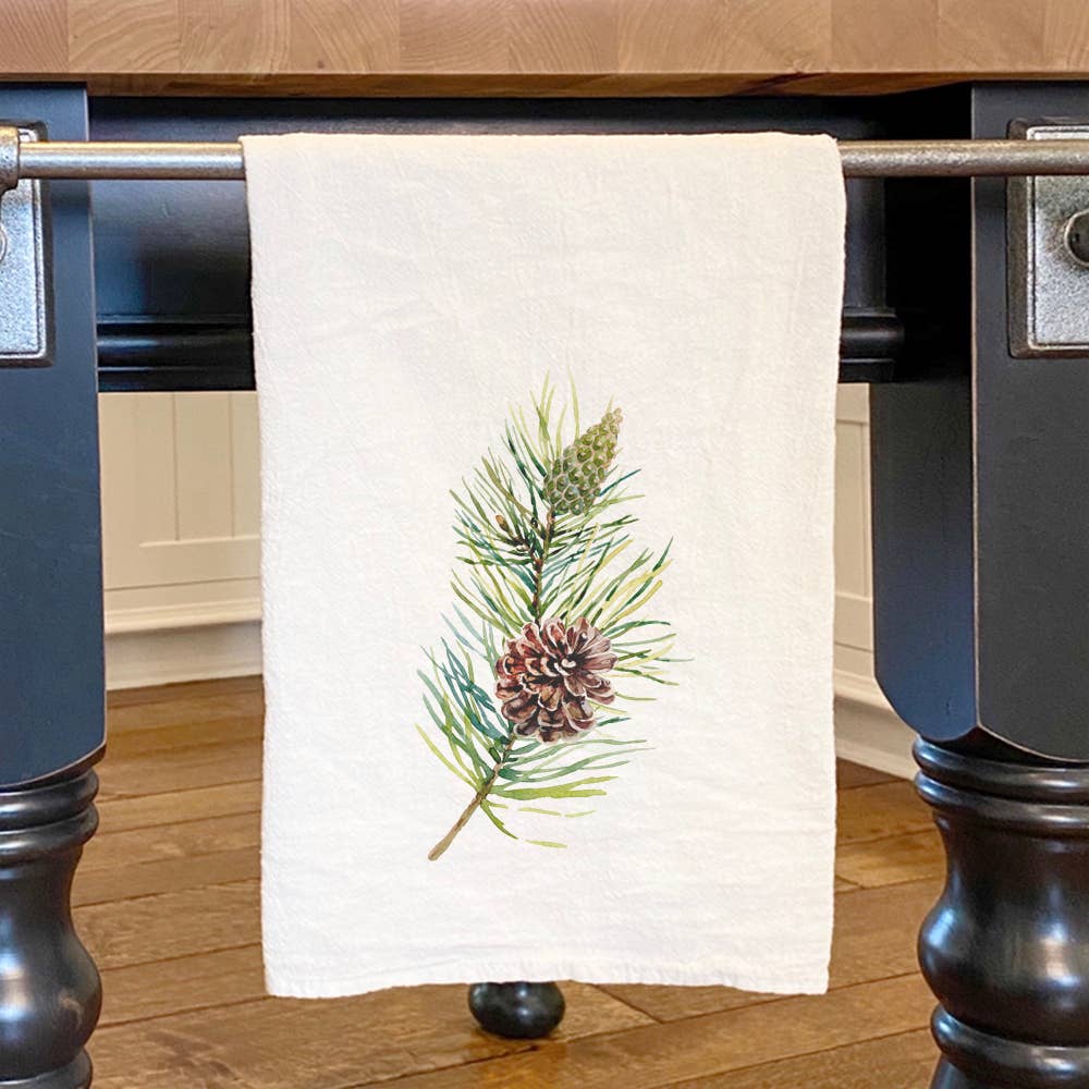 Pine Branch Cotton Tea Towel