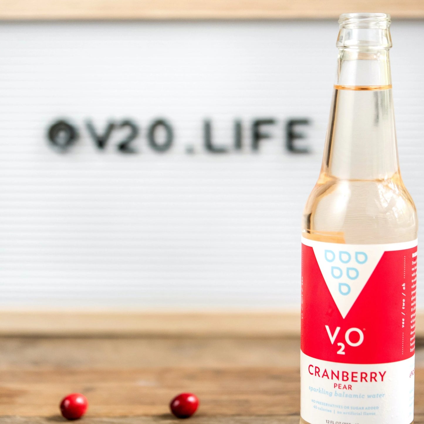 V2O Cranberry Pear sparkling balsamic water