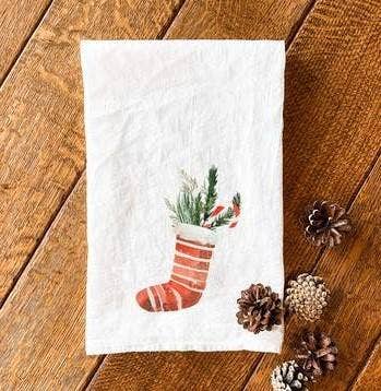 Christmas Stocking, Cotton Tea Towel