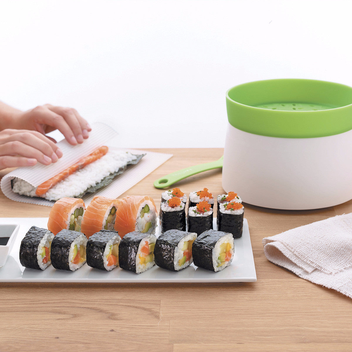 Lekue Sushi Making Kit Includes Rice Cooker Paddle Makisu/Roller Recipes